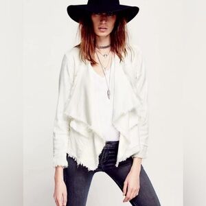 NWOT Free People Rae Femme Ivory Linen Jacket, Size XS